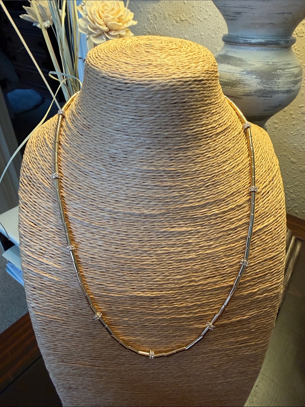Ralph Lauren Gold-Tone Tube Bead Necklace